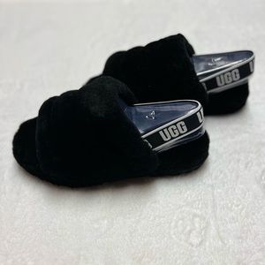UGG Kid’s Fluff Yeah Slide “Black”